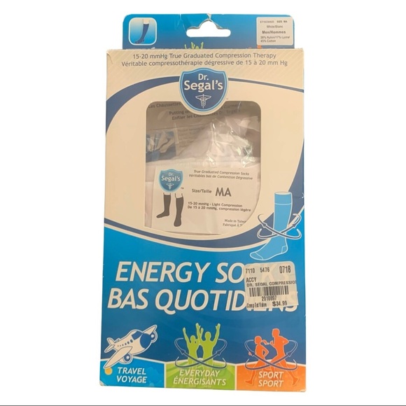 NWT DR. SEGAL’S Compression Socks Travel  Sports White - Picture 2 of 16